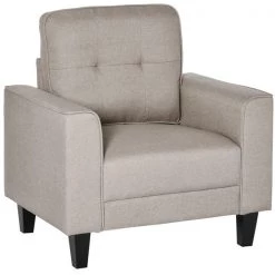 Fauteuil d'appoint moderne par HomCom en mélange de polyester beige