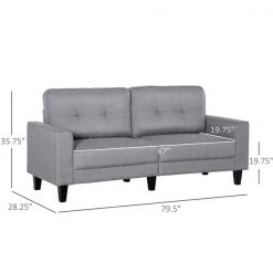 Causeuse de style milieu du siècle par HomCom en polyester gris -HOMCOM Soldes 2022 330992292 AlternateImage2 l