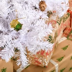 Sapin de Noël artificiel blanc charnu sur pied par HomCom de 4,9 pi -HOMCOM Soldes 2022 331003118 AlternateImage3 l