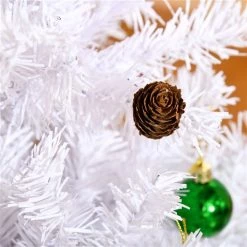 Sapin de Noël artificiel blanc charnu sur pied par HomCom de 4,9 pi -HOMCOM Soldes 2022 331003118 AlternateImage4 l