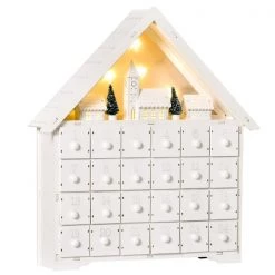 Calendrier de l'avent de Noël par HomCom blanc illuminé