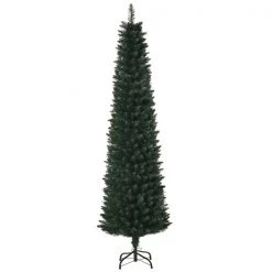 Sapin de Noël artificiel vert mince sur pied par HomCom de 6 pi