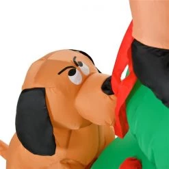 Arbre de Noël gonflable avec père Noël et chien par HomCom de 6 pi avec lumière interne -HOMCOM Soldes 2022 331003128 AlternateImage4 l