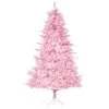 Sapin de Noël artificiel charnu sur pied par HomCom de 6 pi, rose