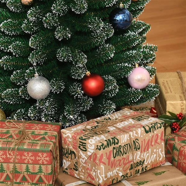 Sapin de Noël artificiel vert mince sur pied par HomCom de 6,5 pi 3 Sapin de Noël artificiel vert mince sur pied par HomCom de 6,5 pi – Image 3