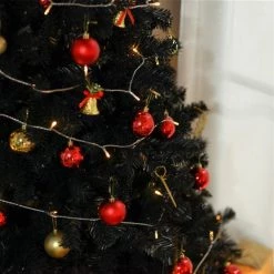 Sapin de Noël artificiel noir charnu sur pied par HomCom de 7 pi 7 Sapin de Noël artificiel noir charnu sur pied par HomCom de 7 pi -HOMCOM Soldes 2022 331003142 AlternateImage4 l