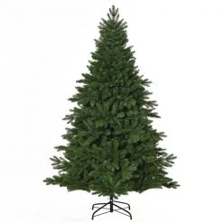 Sapin de Noël artificiel vert charnu sur pied par HomCom de 6 pi