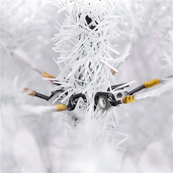 Sapin de Noël artificiel blanc charnu sur pied par HomCom de 7 pi 3 Sapin de Noël artificiel blanc charnu sur pied par HomCom de 7 pi – Image 3