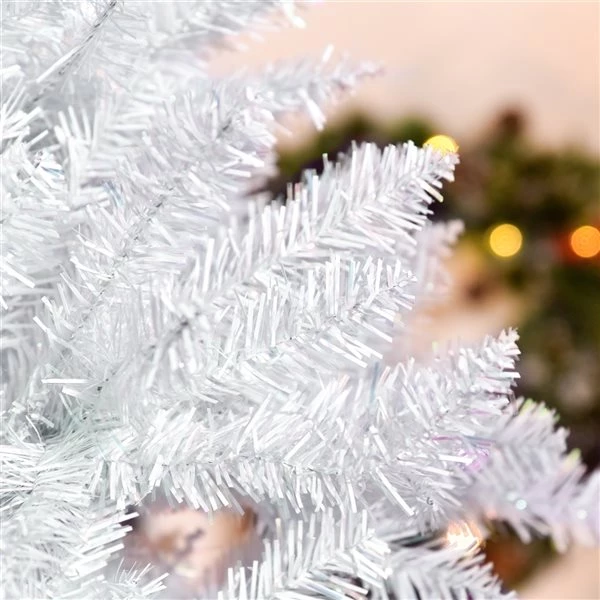 Sapin de Noël artificiel blanc charnu sur pied par HomCom de 7 pi 4 Sapin de Noël artificiel blanc charnu sur pied par HomCom de 7 pi – Image 4