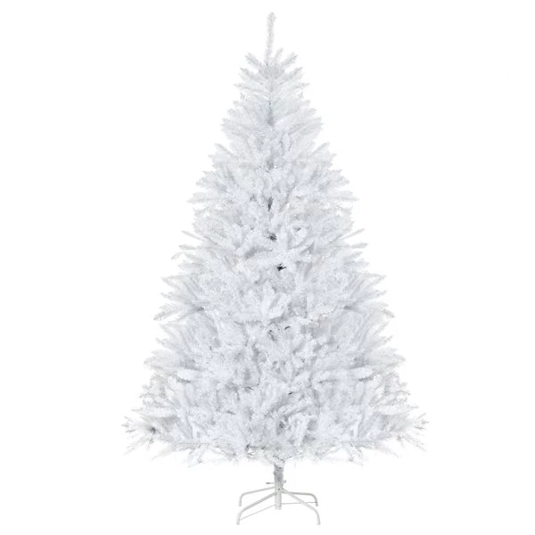 Sapin de Noël artificiel blanc charnu sur pied par HomCom de 7 pi 1 Sapin de Noël artificiel blanc charnu sur pied par HomCom de 7 pi
