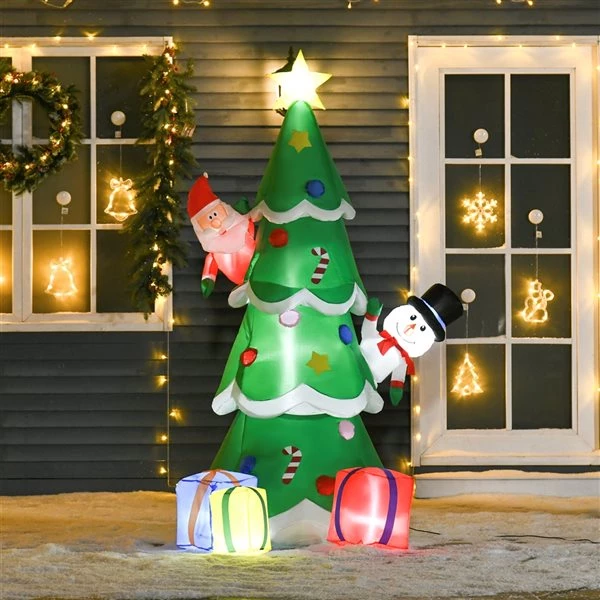 Arbre de Noël gonflable par HomCom de 7 pi avec lumière interne 2 Arbre de Noël gonflable par HomCom de 7 pi avec lumière interne – Image 2