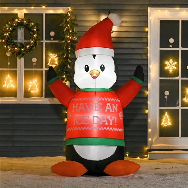 Pingouin gonflable par HomCom de 6 pi avec lumière interne 2 Pingouin gonflable par HomCom de 6 pi avec lumière interne – Image 2