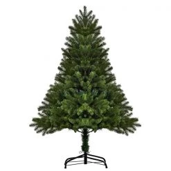 Sapin de Noël artificiel vert charnu sur pied par HomCom de 4 pi