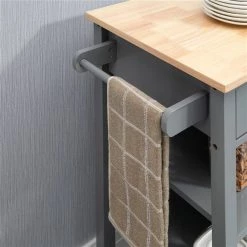 Chariot de cuisine HomCom avec base en composite gris et dessus en bois composite (19-in x 27.25-in x 35-in) 8 Chariot de cuisine HomCom avec base en composite gris et dessus en bois composite (19-in x 27.25-in x 35-in) -HOMCOM Soldes 2022 331014343 AlternateImage3 l
