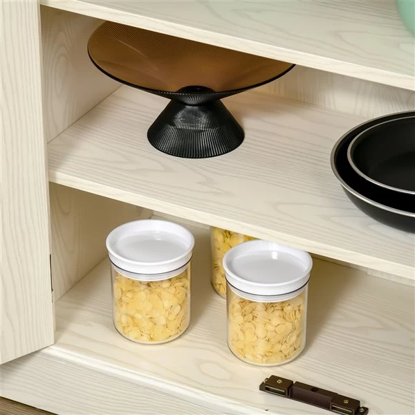 Garde-manger HomCom en composite blanc cassé 5 Garde-manger HomCom en composite blanc cassé – Image 5